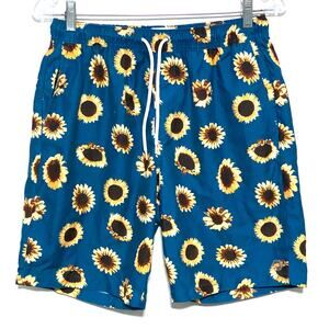 Empyre Grom Sunflowers Swim Board Short Swim Mens S Zip Pocket Vacation Summer